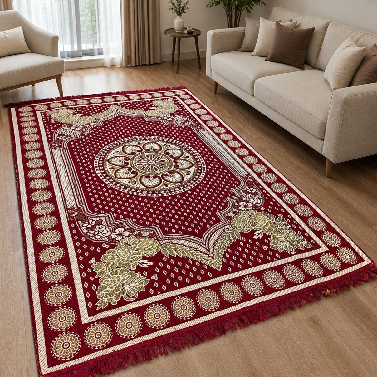 zeid handlooms 5 ft X 7 ft Chenille Dhurrie-picture-20