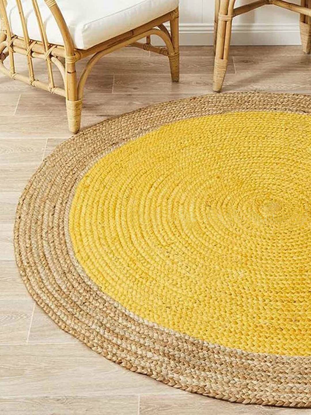 habereindia 121.92 cm X 121.92 cm Jute Area Rug-picture-37
