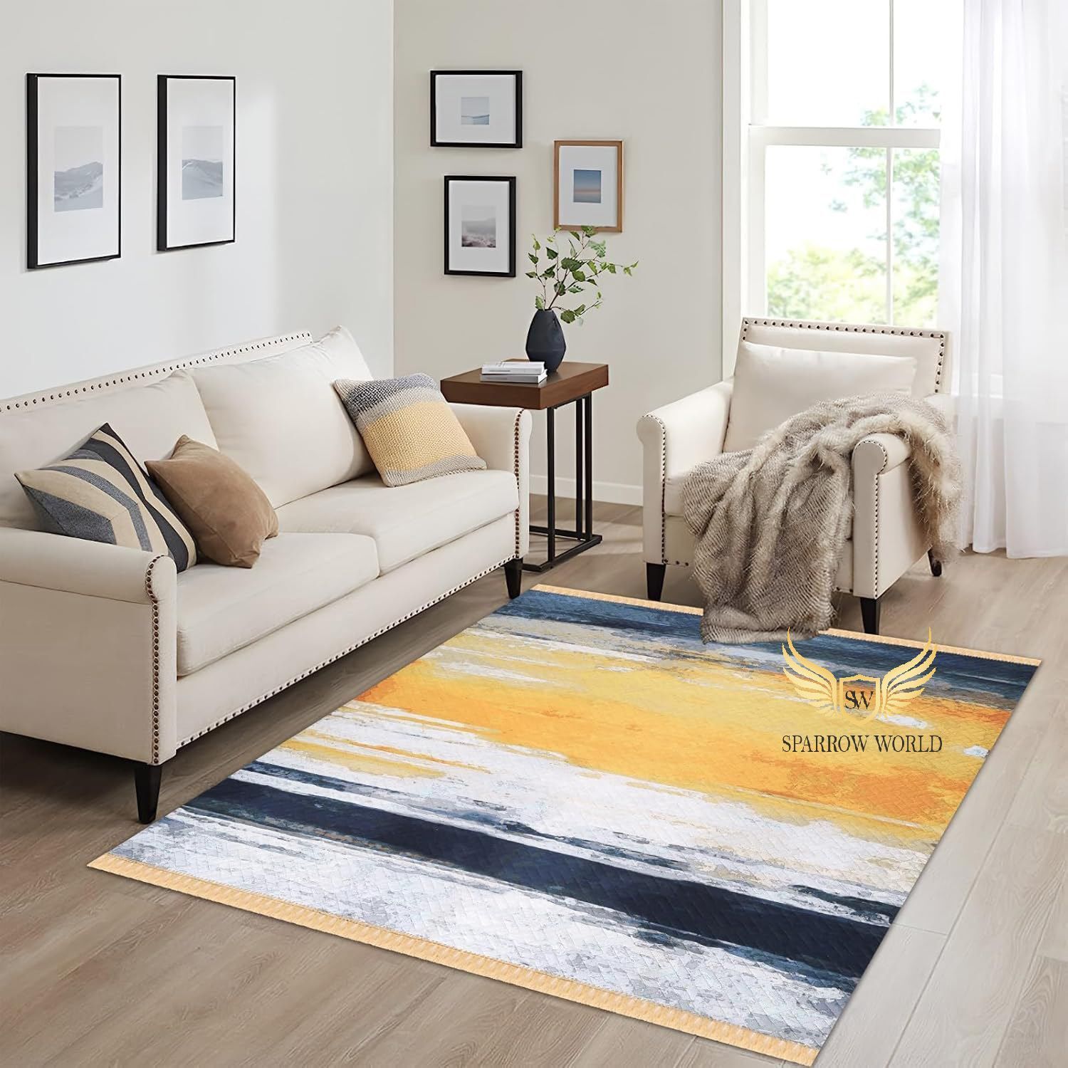 sparrow world 210 cm X 155 Velvet Carpet-picture-17