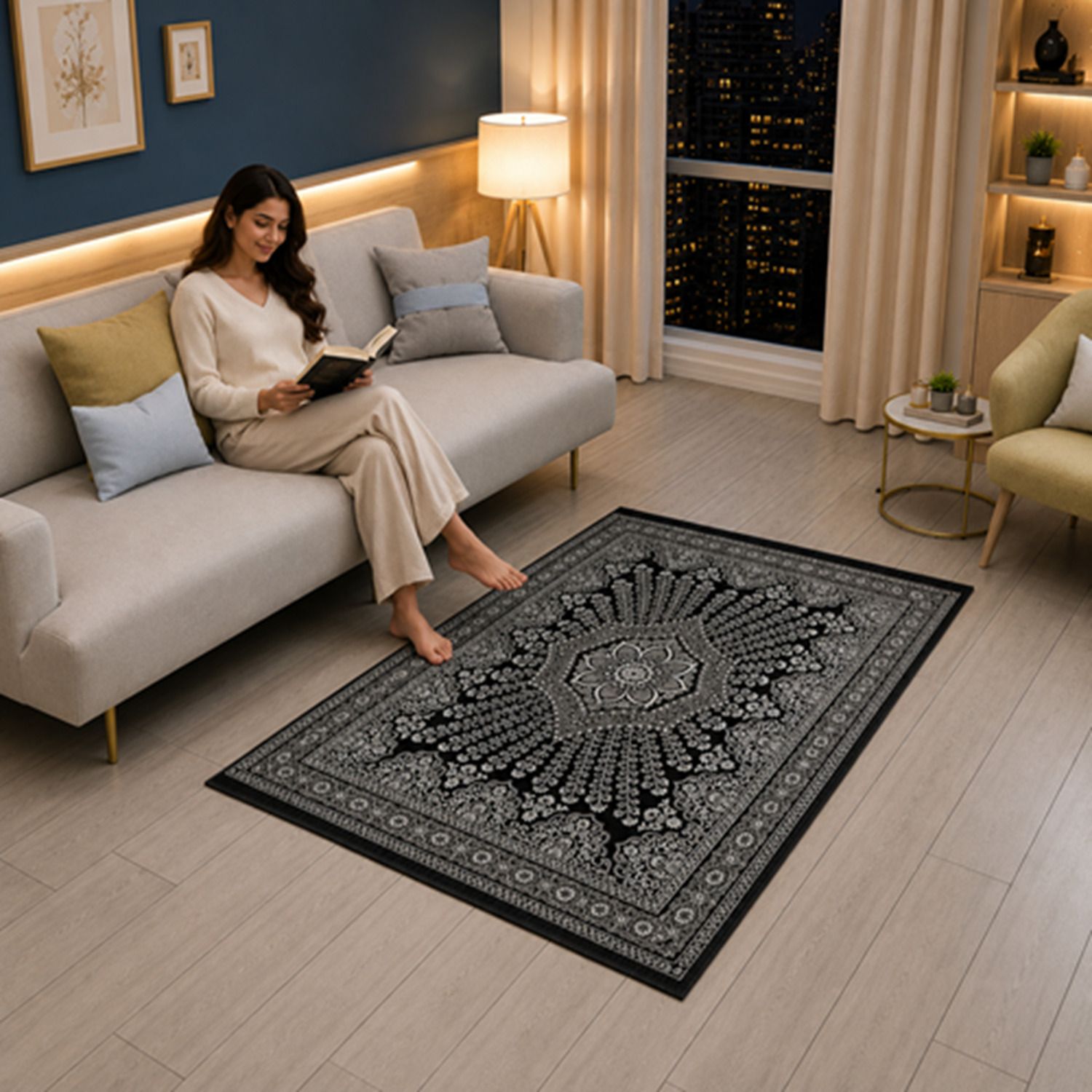 furnishing hut 5 ft X 7 ft Chenille Carpet-picture-16