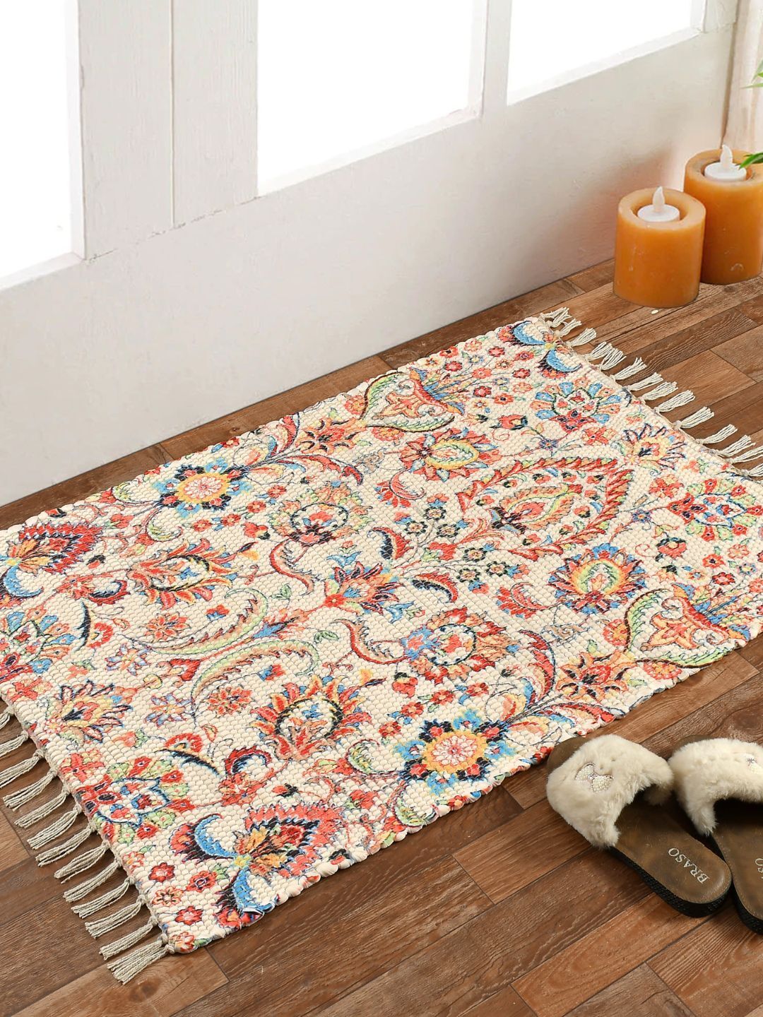 Multicolor Polyester Dhurrie-image-4