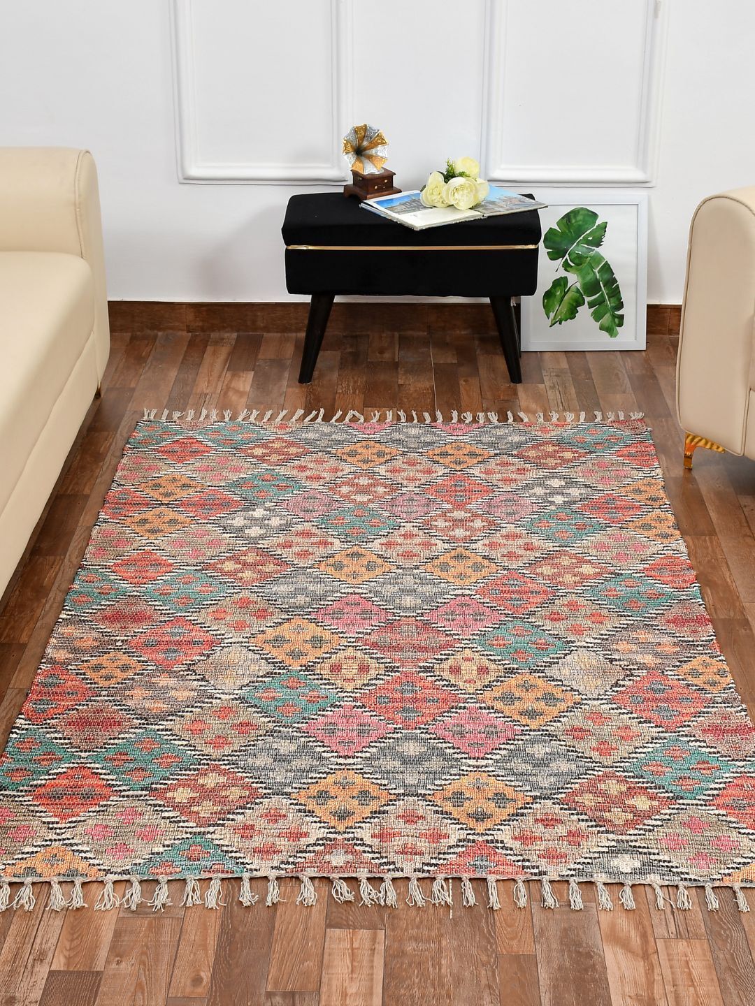 homadorn Multicolor Polyester Dhurrie-picture-27