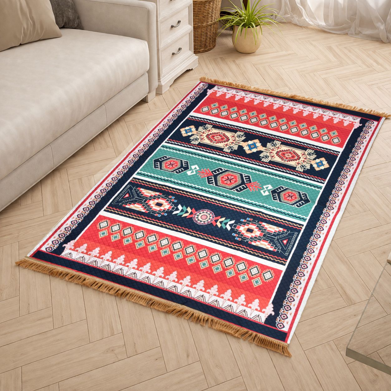 spangle 5 ft X 7 ft Polyester, Viscose, Blended Carpet-picture-35