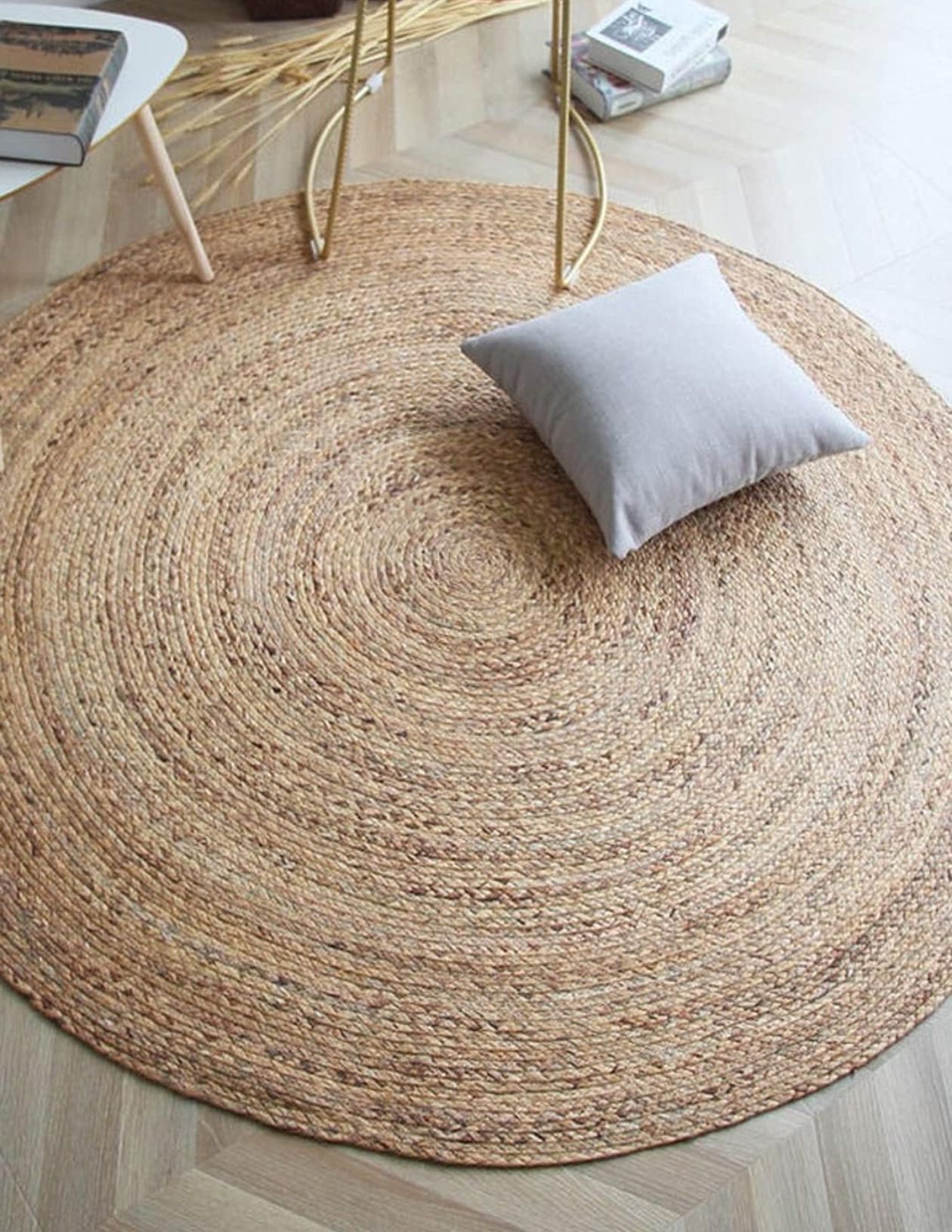 farman enterprices 120 cm X 120 Jute Area Rug-picture-23