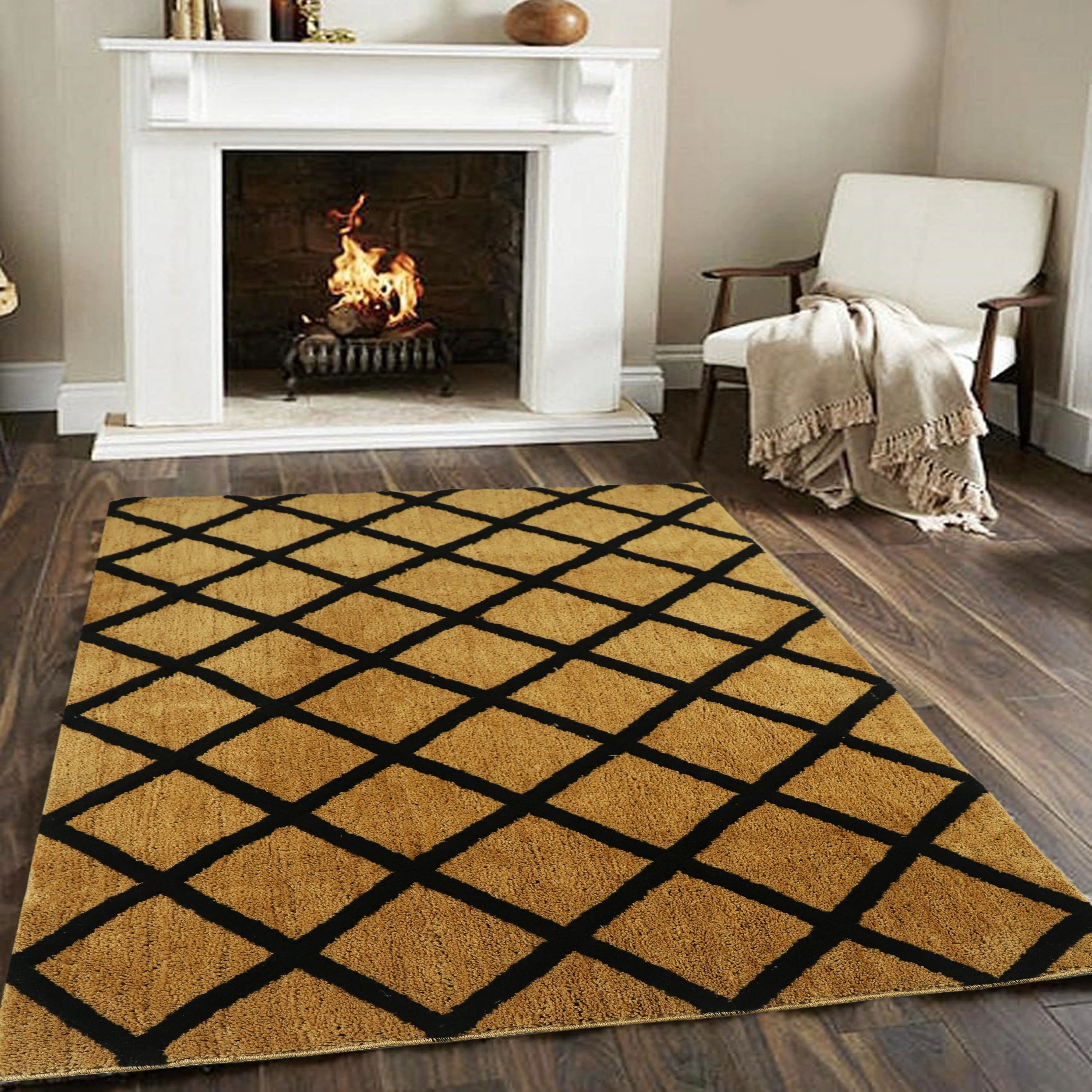 rm handloom Brown Polyester Carpet-picture-14