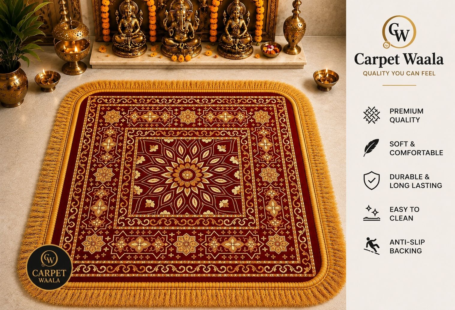 carpetwaala 2 ft X 2 ft Velvet, Cotton Runner-picture-25