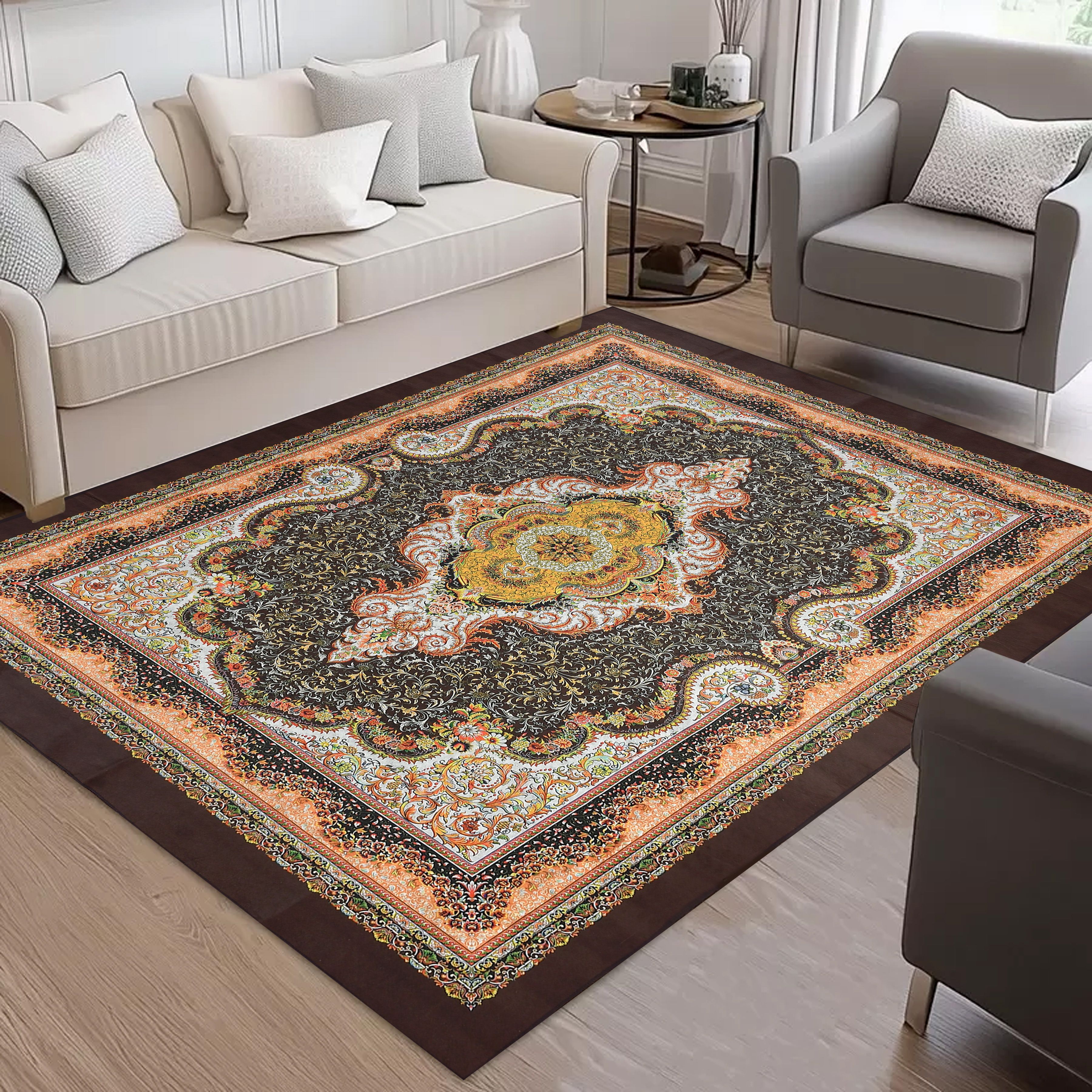 cotton bolls textiles 152 cm X 213 cm Polyester Carpet-picture-10