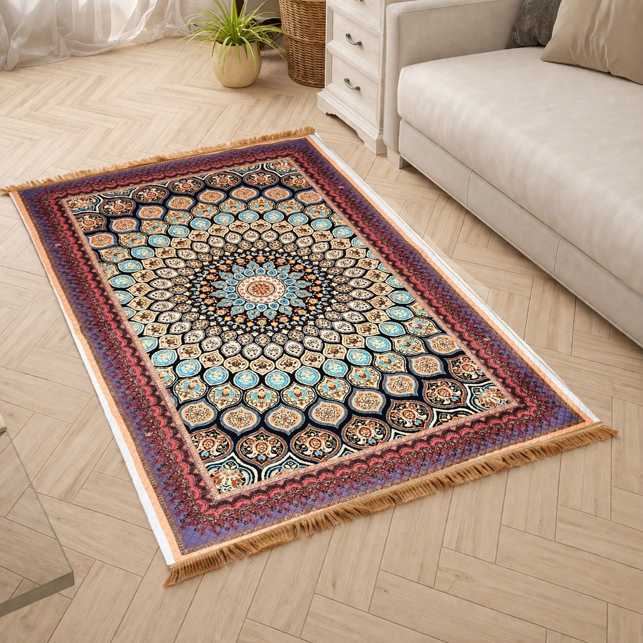flipkart smartbuy 5 ft X 7 ft Blended, Polyester, Viscose Carpet-picture-27