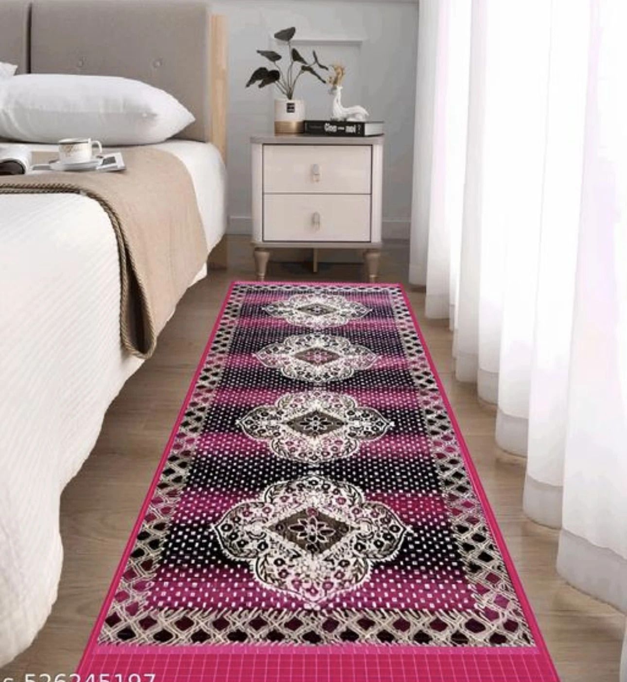 furnishhut Pink Cotton Carpet-picture-24
