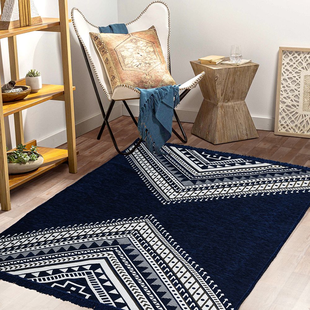 vas collections Blue, White Chenille Carpet-picture-13