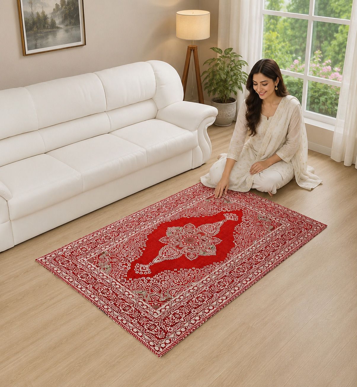 furnishing hut 3 ft X 5 ft Chenille Carpet-picture-13