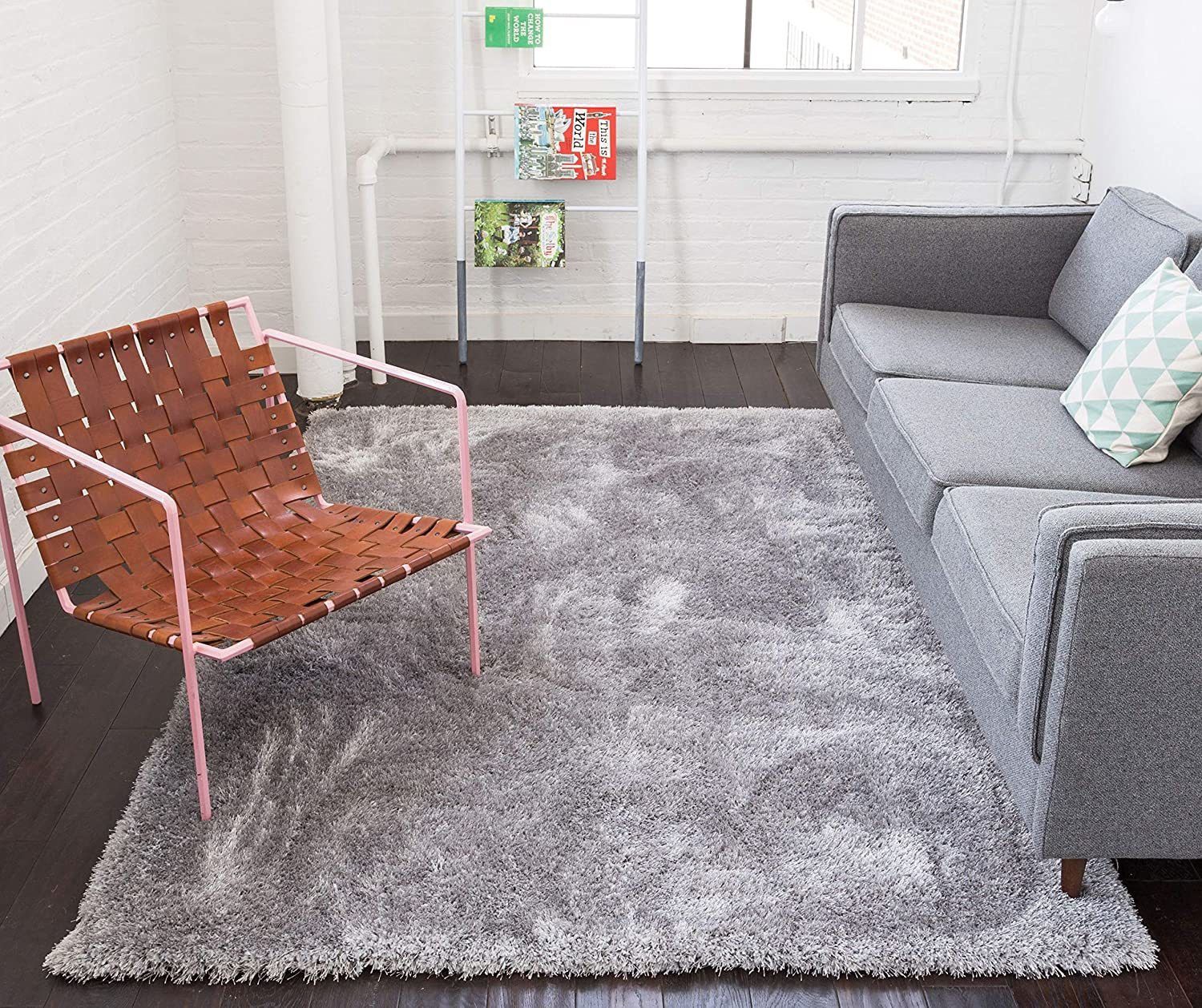 shag weaving Silver Polyester Carpet-picture-10