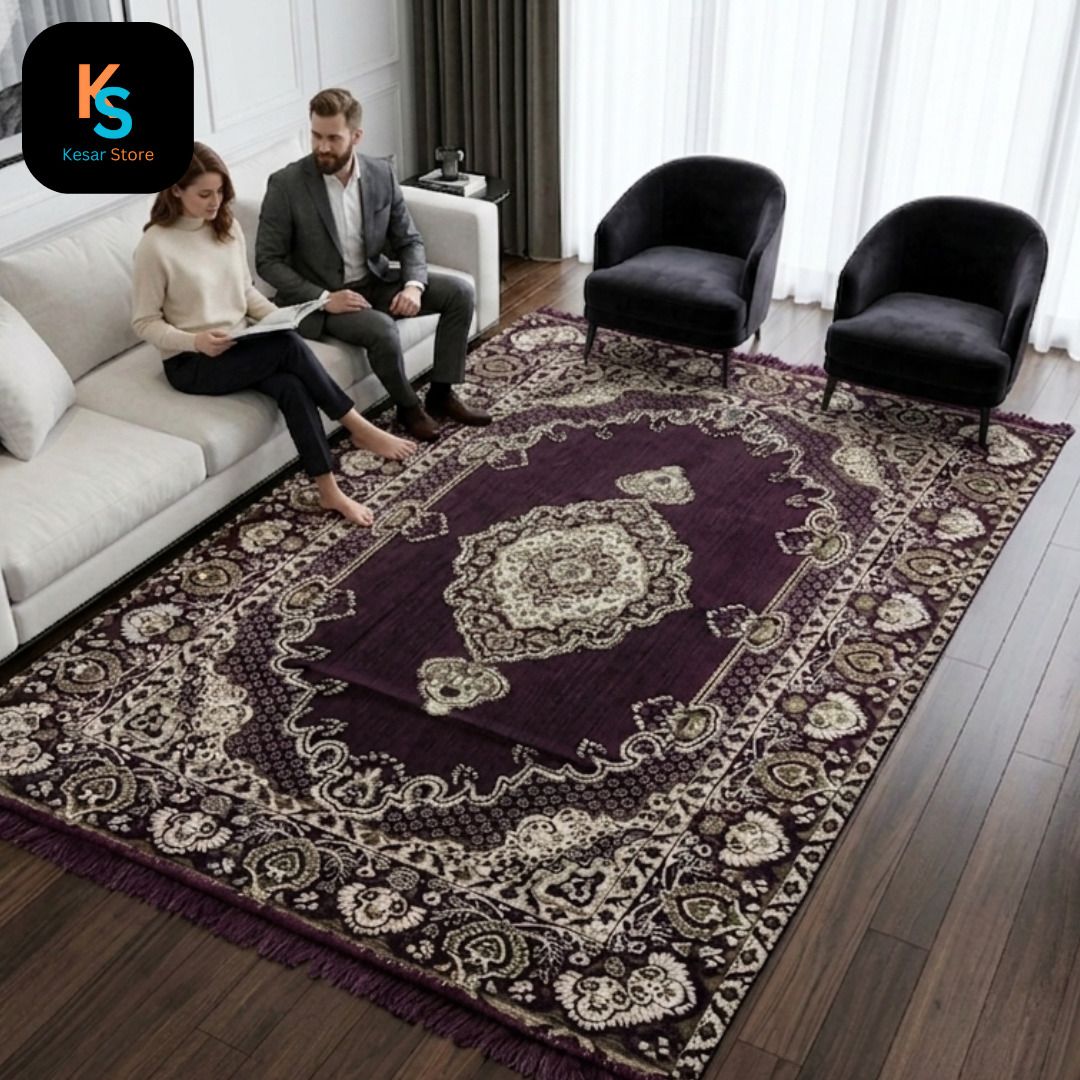 kesar store 120 cm X 175 cm Velvet Carpet-picture-42