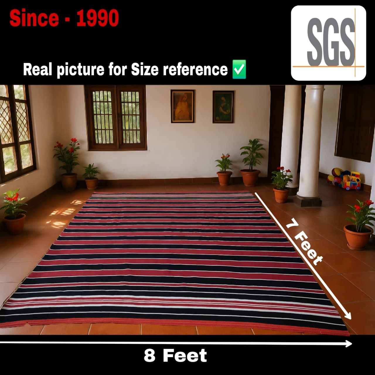 sgs textile 210 cm X 230 Cotton Dhurrie-picture-27