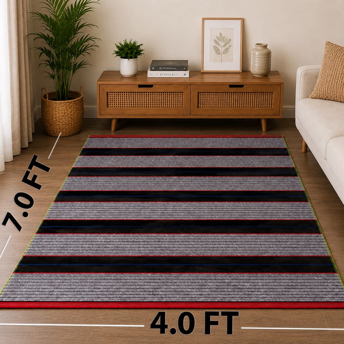 zeid handlooms 4 ft X 7 ft Cotton Dhurrie-picture-22