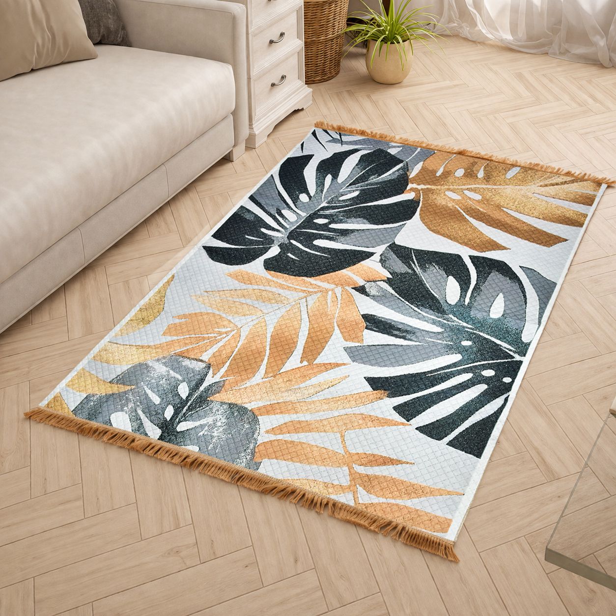 spangle 5 ft X 7 ft Polyester, Viscose, Blended Carpet-picture-33