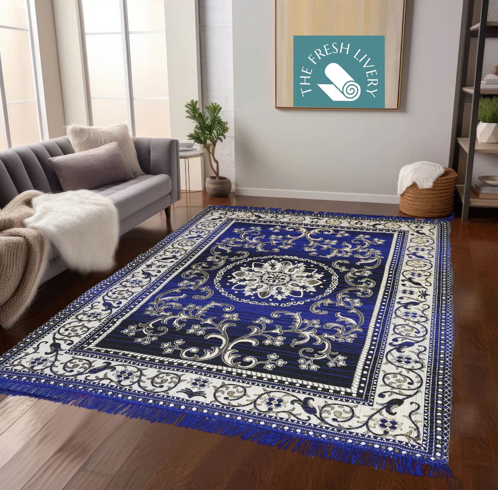 the fresh livery Blue, Black Cotton Carpet-picture-13