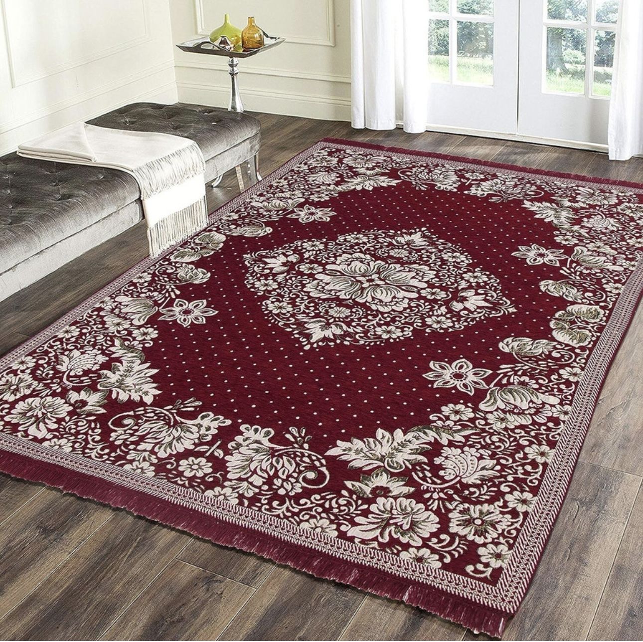 flipkart smartbuy Maroon Cotton Carpet-picture-16