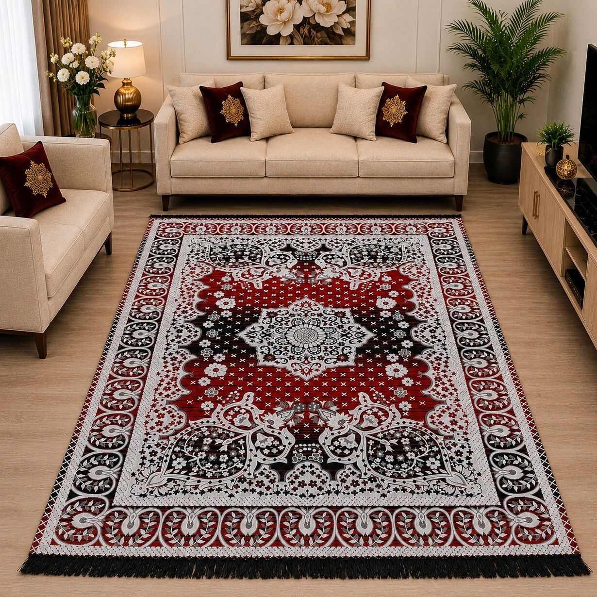 zeid handlooms 5 ft X 7 ft Cotton Carpet-picture-17