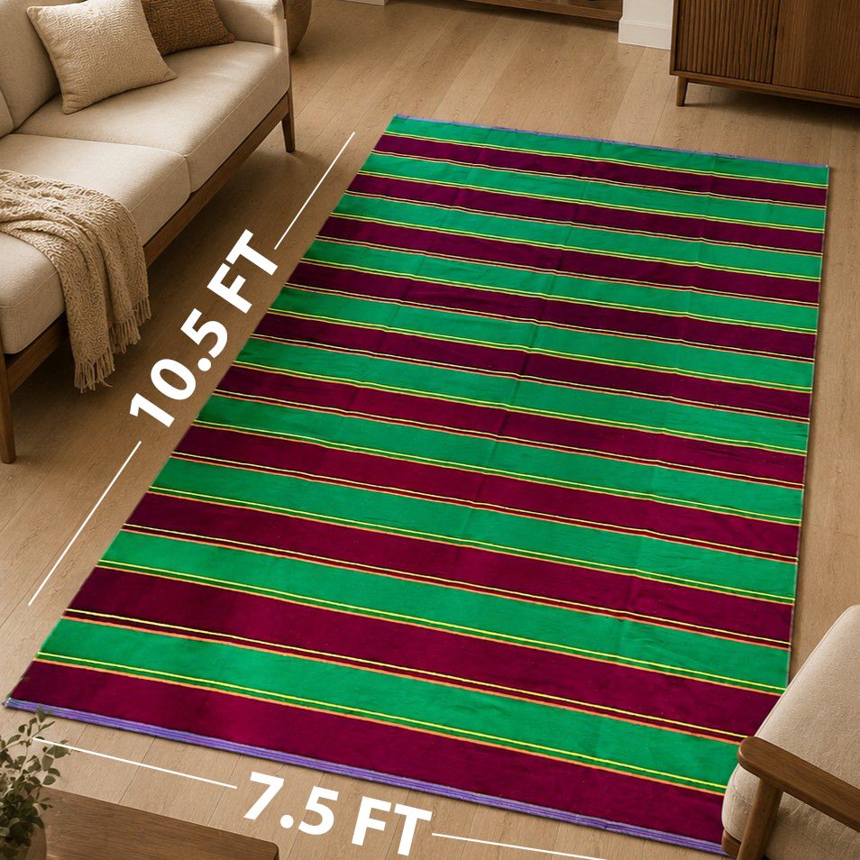 zeid handlooms 7.5 ft X 10.5 ft Polyester Dhurrie-picture-20