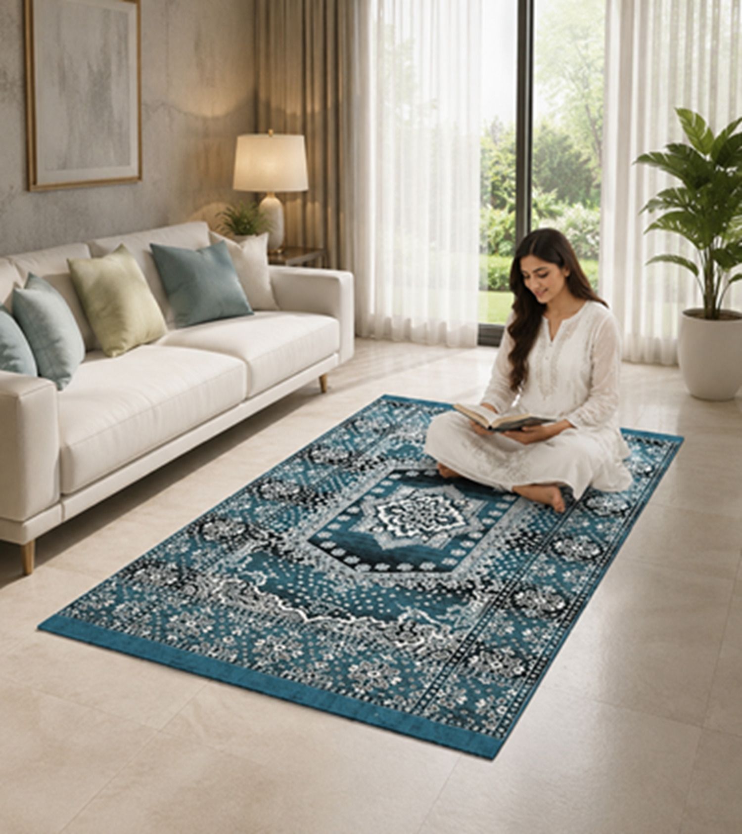 furnishing hut 5 ft X 6 ft Chenille Carpet-picture-21