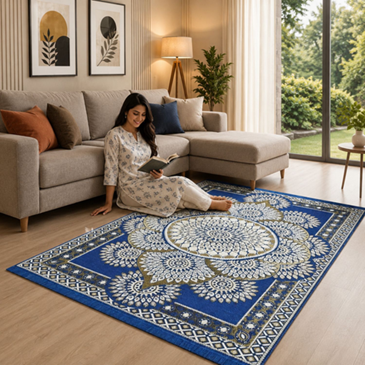 furnishing hut 5 ft X 7 ft Chenille Carpet-picture-40