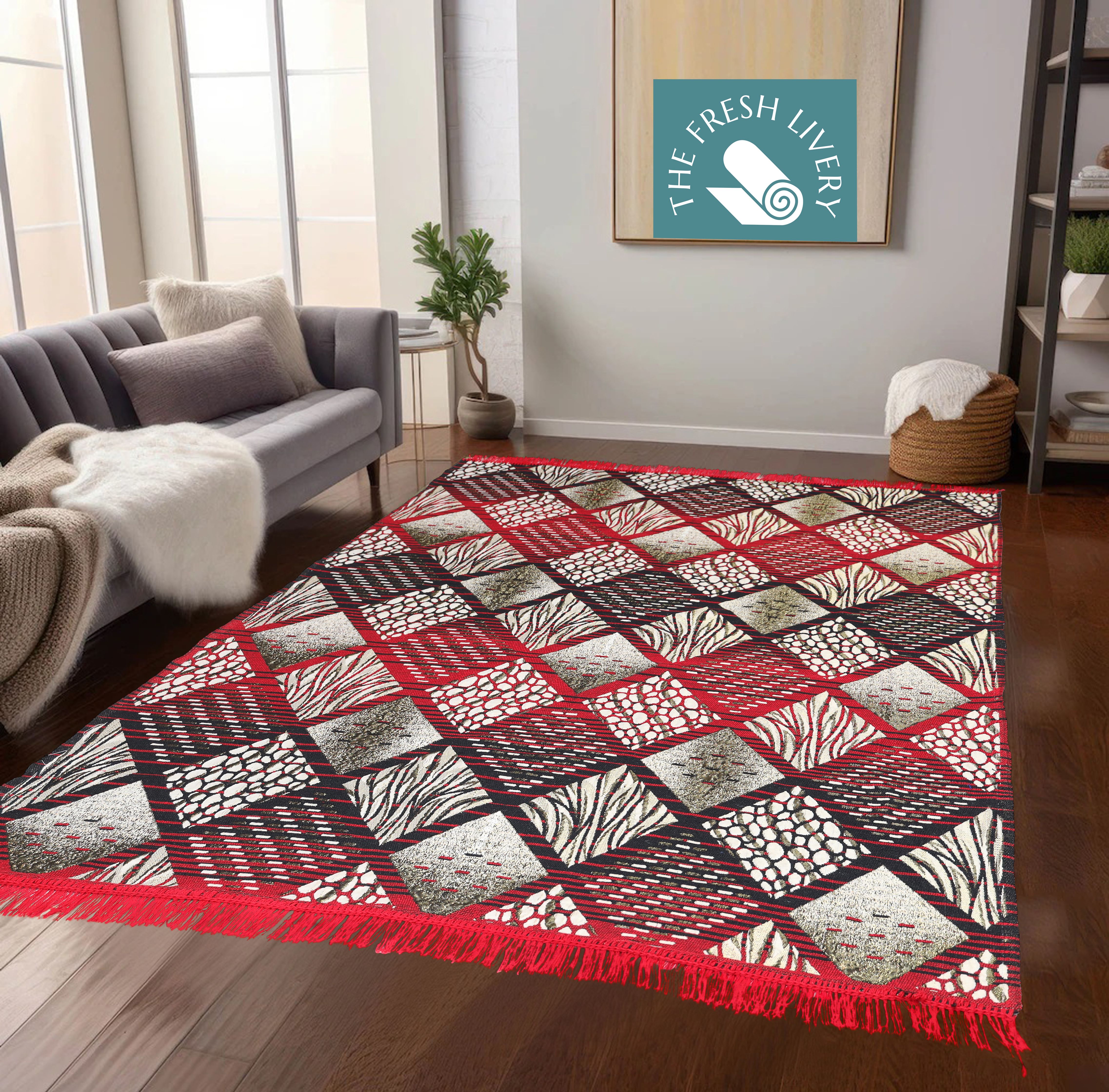 the fresh livery Red, Black Cotton Carpet-picture-35