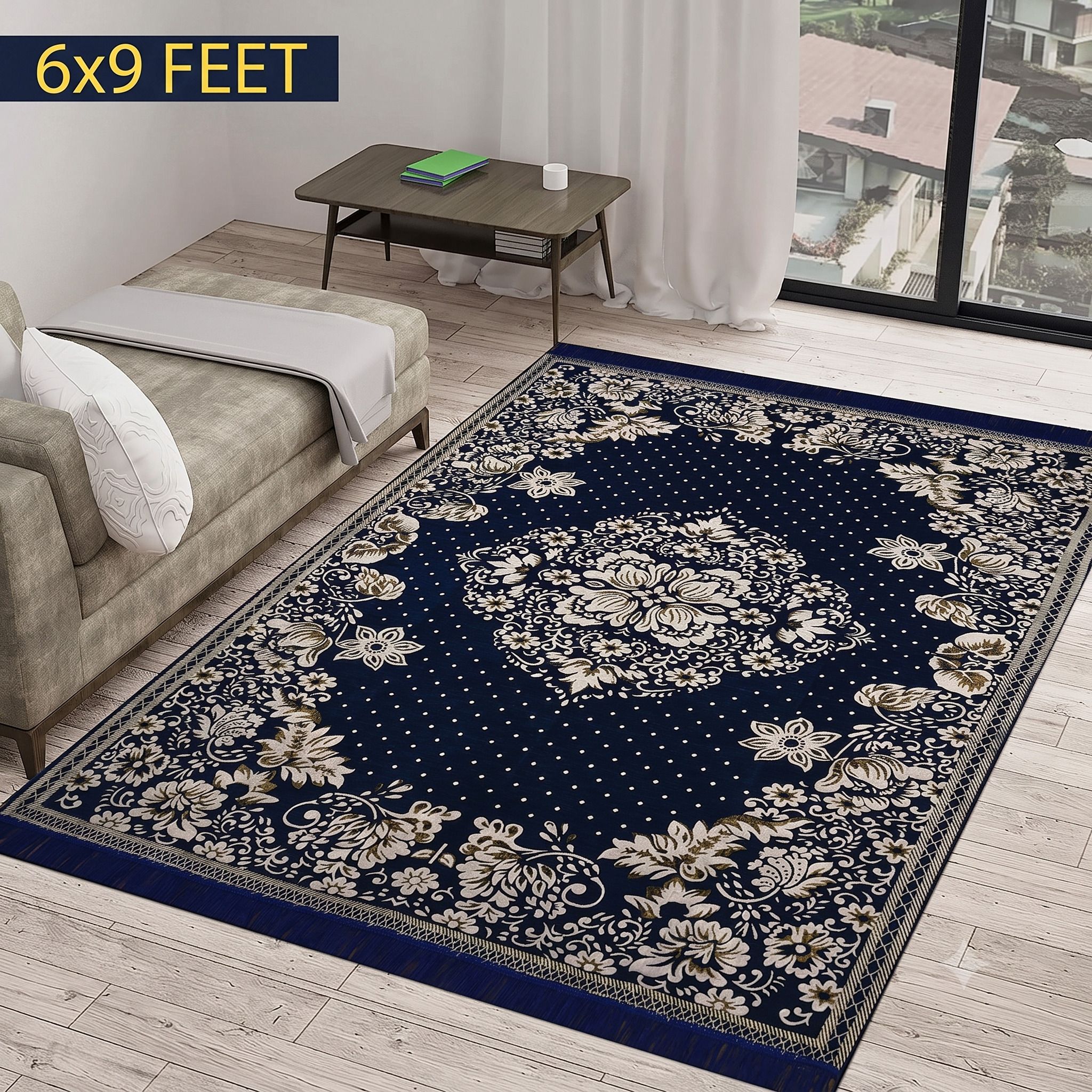 ncs 6 ft X 9 ft Acrylic, Cotton Carpet-picture-2
