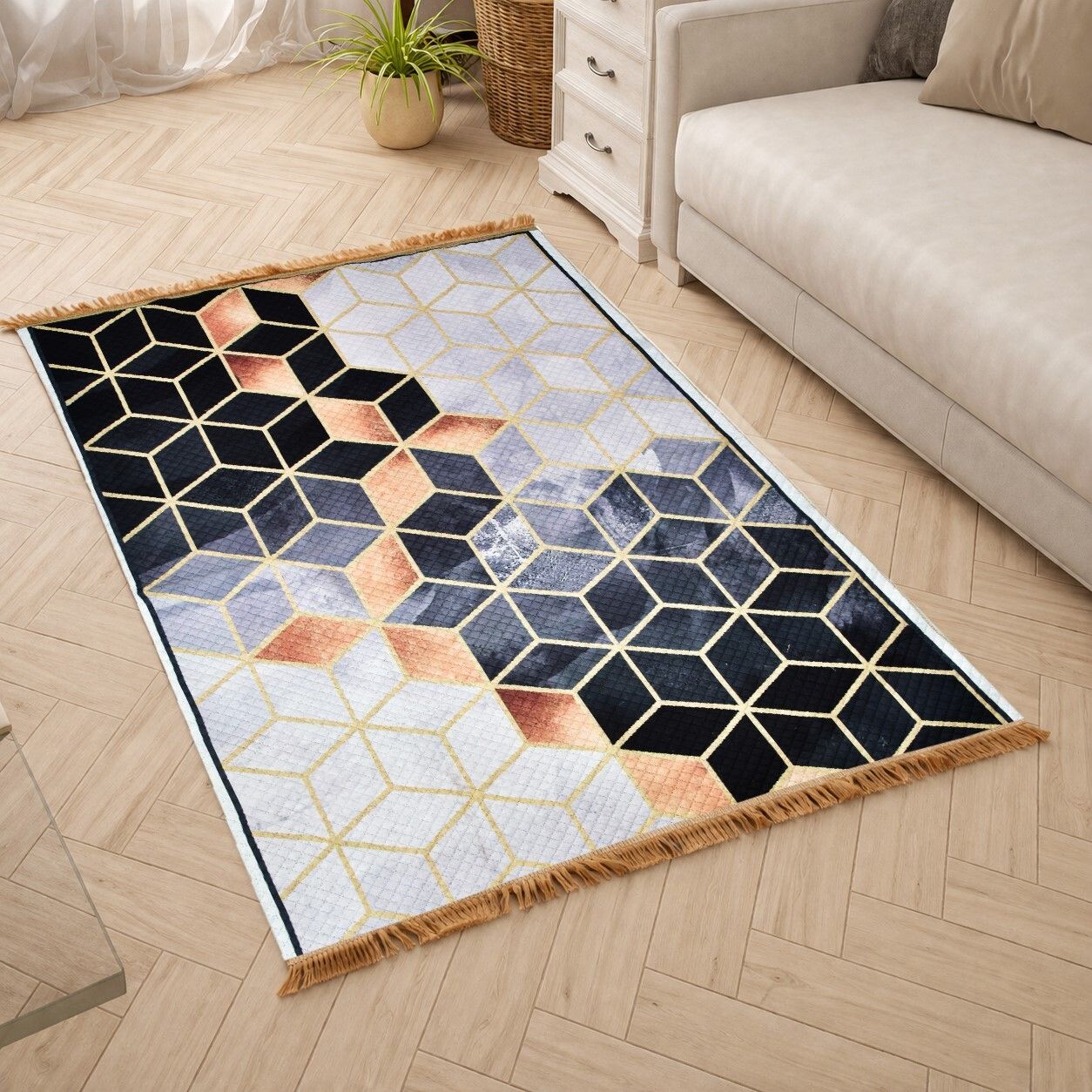 flipkart smartbuy 5 ft X 7 ft Blended, Polyester, Viscose Carpet-picture-30