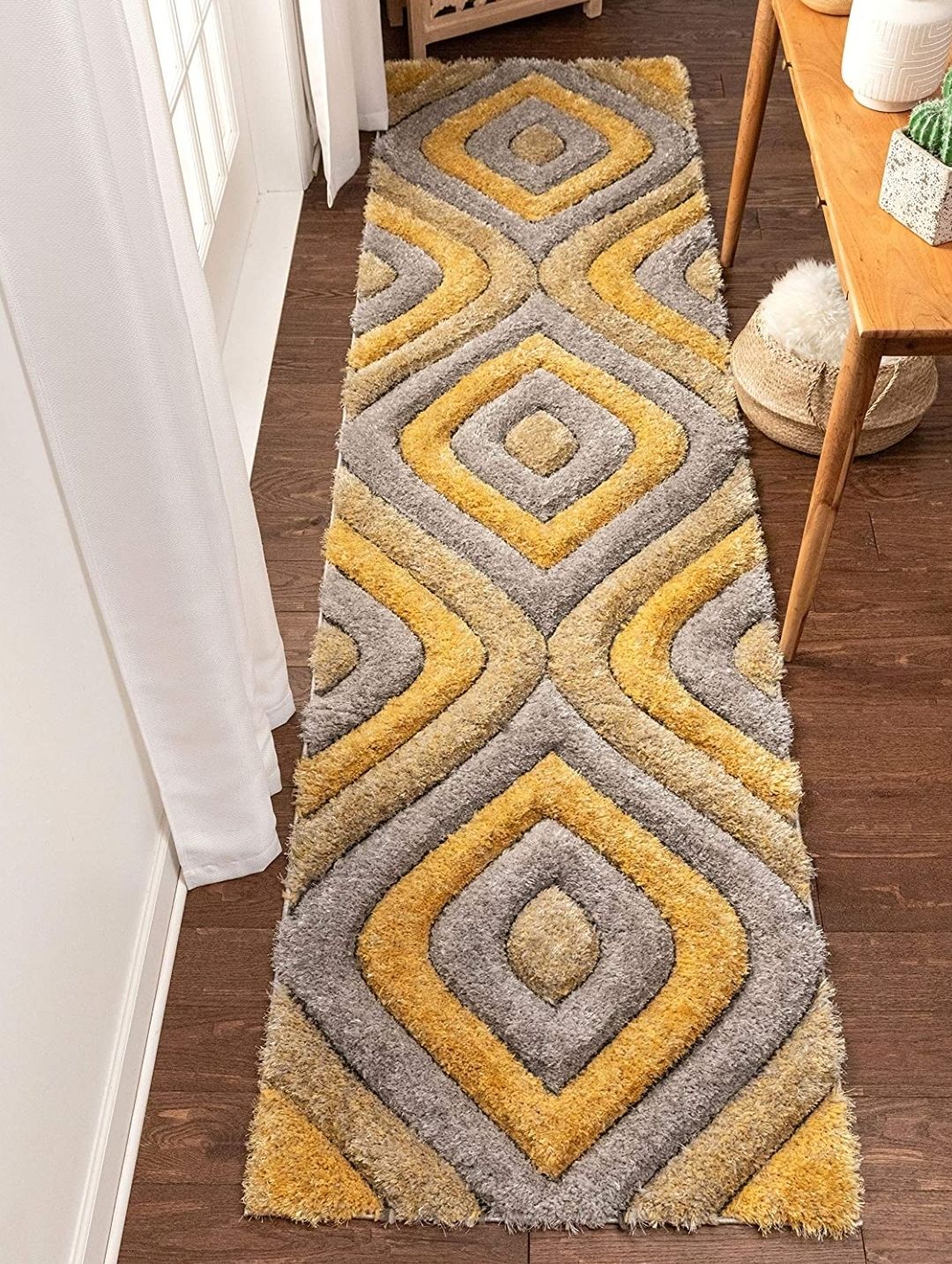 Yellow, Beige Polyester Runner-image-6