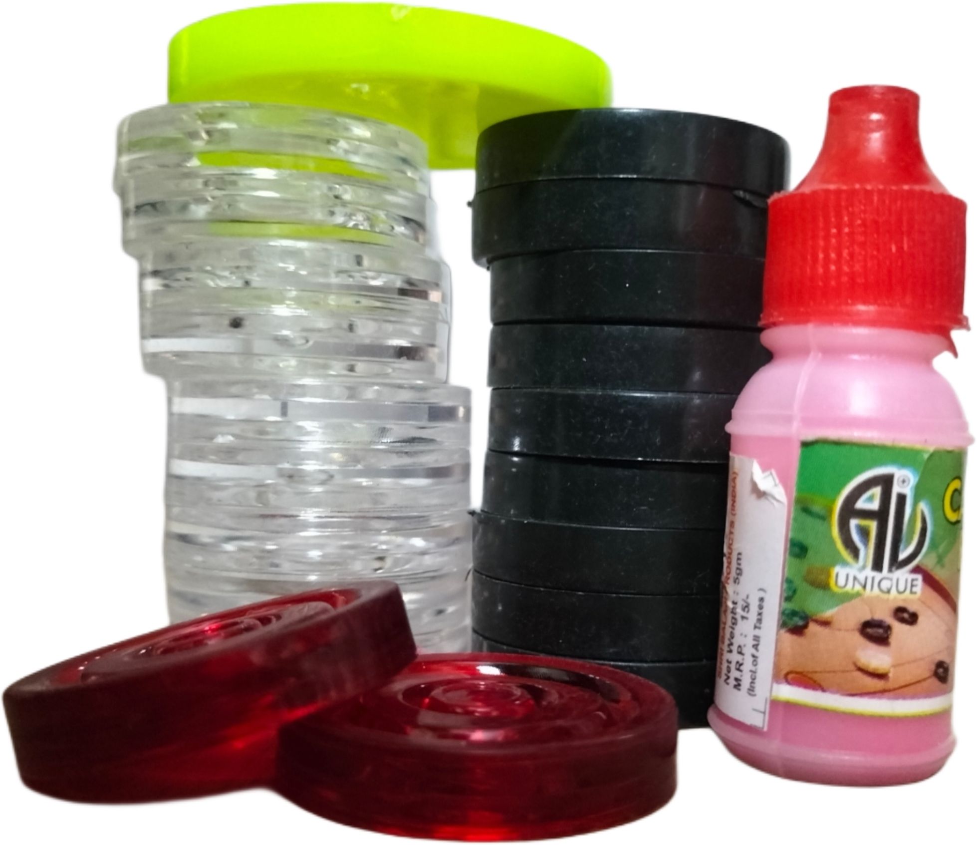 20 pcs Crystal carrom coin set with powder and stricker for carrom board game Carrom Pawns