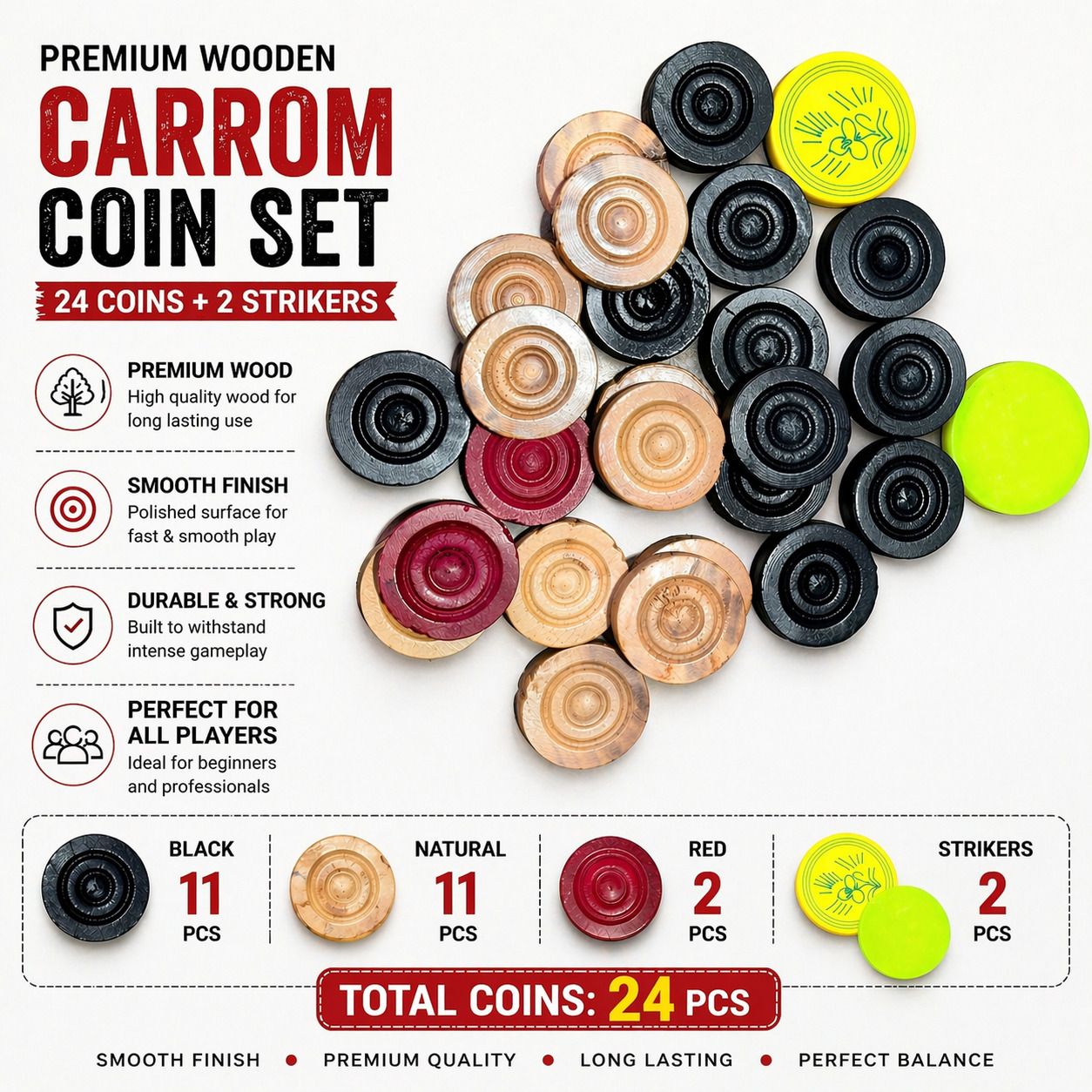 Best Quality Carrom Coins Carrom Pawns-image-47