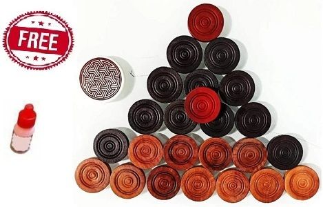 creativecorner NEW WOODEN CARROM COINS SET & STRIKER OR POWDER CARROM PAWN Carrom Pawns-picture-10