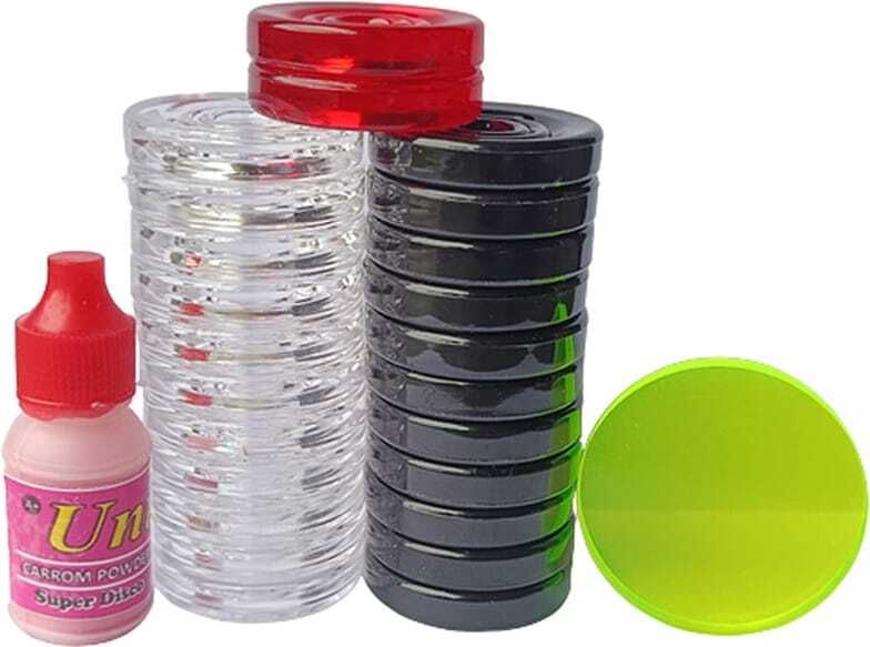 antelope high quality acrylic Transparent carrom coin with stiker and powder Carrom Pawns-picture-21
