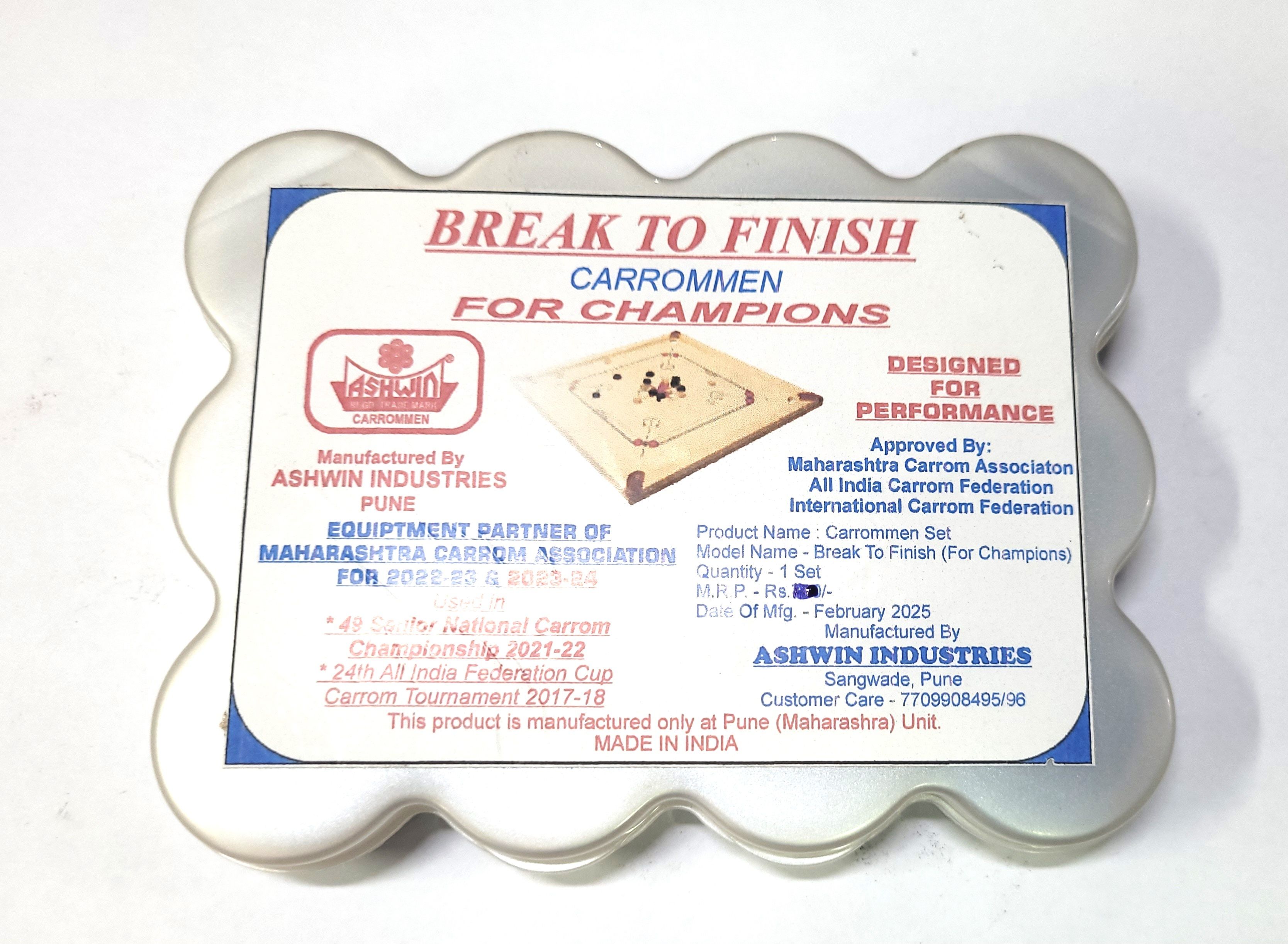 BREAK TO FINISH FOR CHAMPIONS- Official Competition Carrom Pawns-image-37