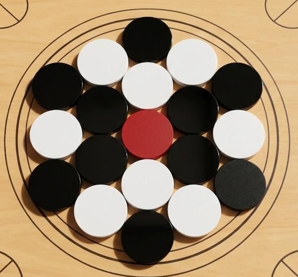 r b future CARROM 9 WHITE COINS , 9 BLACK COINS, 1 QUEEN, 1 STRIKER Carrom Pawns-picture-12