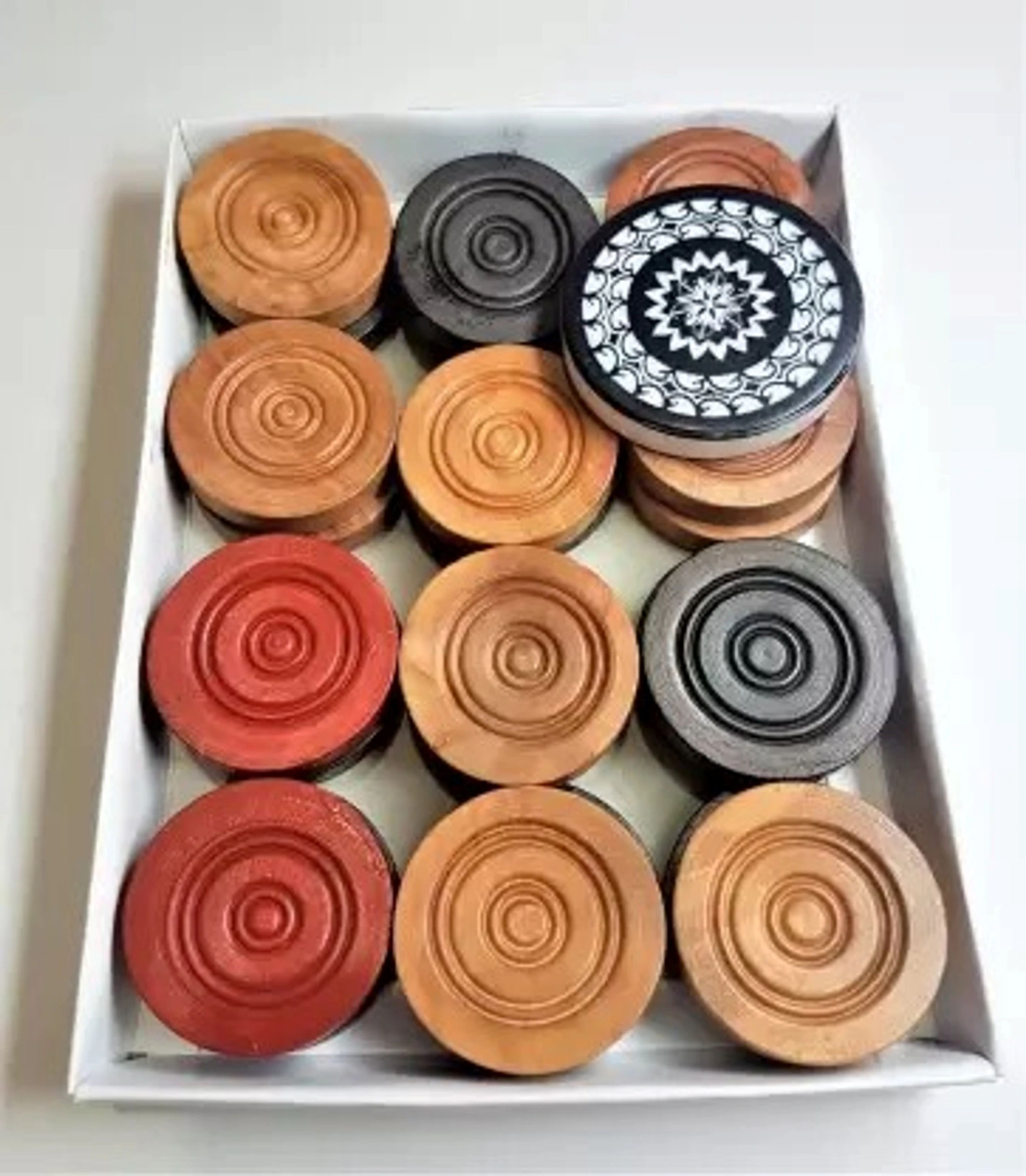 trex sports Carrom Coins Pawns Goti Set with Striker and Powder Carrom Pawns-picture-26