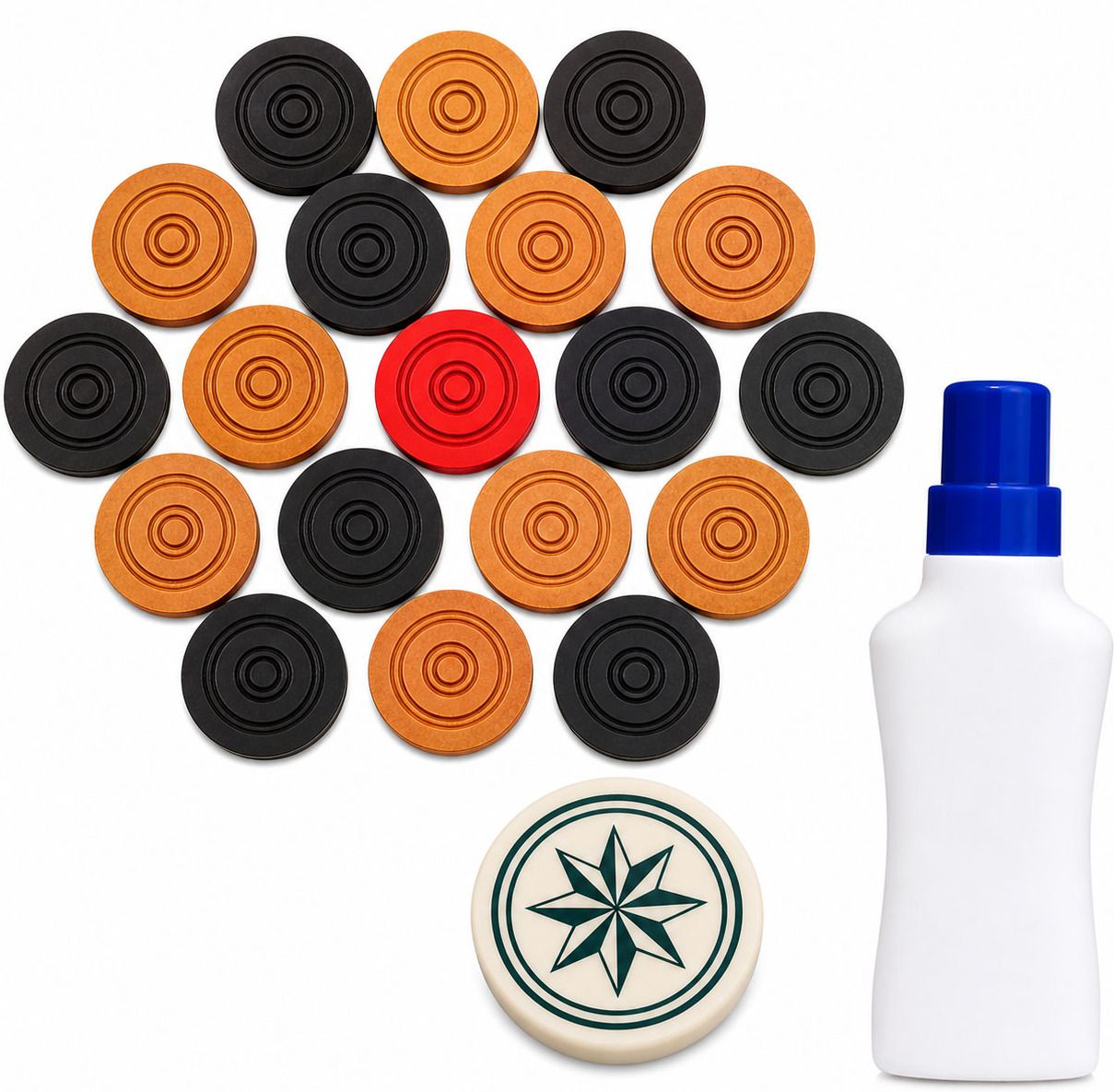 Wooden Carrom Coins Set with 2 Queen & Striker | Smooth Finish Goti Carrom Pawns-image-34