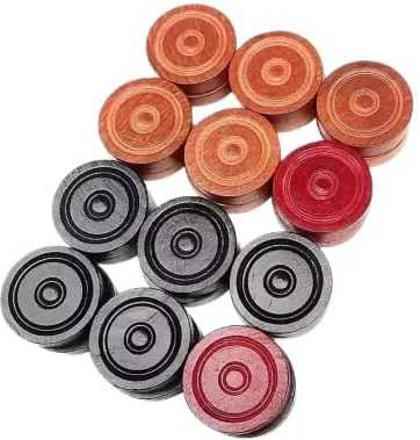 hyper SPORTS Premium 24 wooden carrom coins with 1 striker (Pack of 24) Carrom Pawns-picture-18