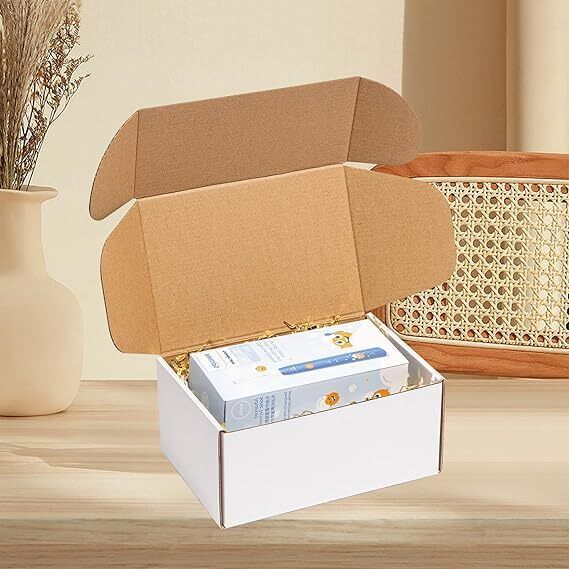 malani stores Self-Locking Box Craft Paper 3 Ply Self Locking Corrugated Packaging WHITE Boxes Size: 4.5 x 3 x 2.5 Inch Packaging Box-picture-33