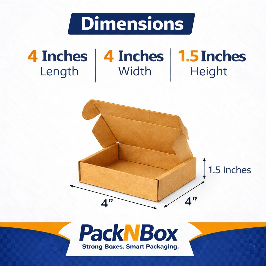 Corrugated Cardboard Packaging box, Jewellery box, ecommerce boxes, Gift packaging, 4x4x1.5 mailer Packaging Box-image-21