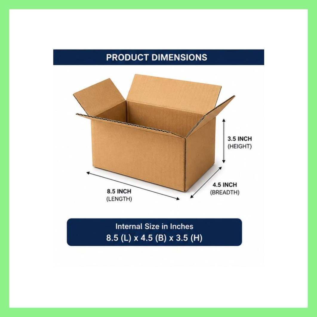 Fully Overlapped Carton Craft Paper, Paper 8.5x4.5x3.5 in, pack of 25 boxes, for courier and shipping box Packaging Box-image-17