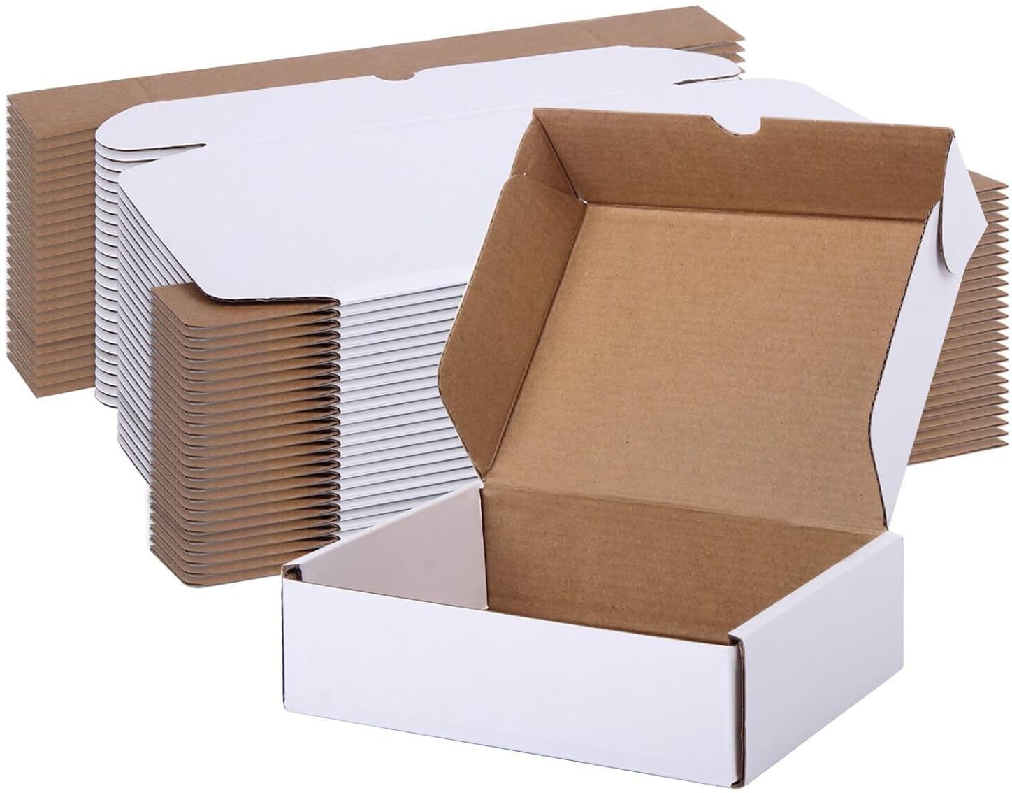 Self-Locking Box Cardboard 7X4X2 Inch White 3 Ply Corrugated Self Lock Box, Mini Cardboard Mailer Boxes Packaging Box-image-49