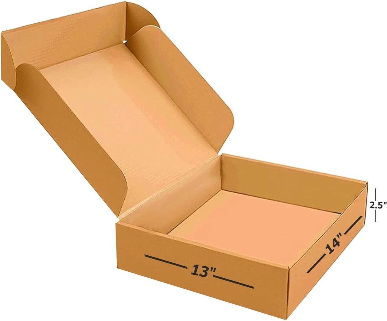 Self-Locking Box Craft Paper 14x13x2.5 (inch), Brown, Packaging, Shipping, Couriers, E-commerce, Storage, Gifting Packaging Box-image-46
