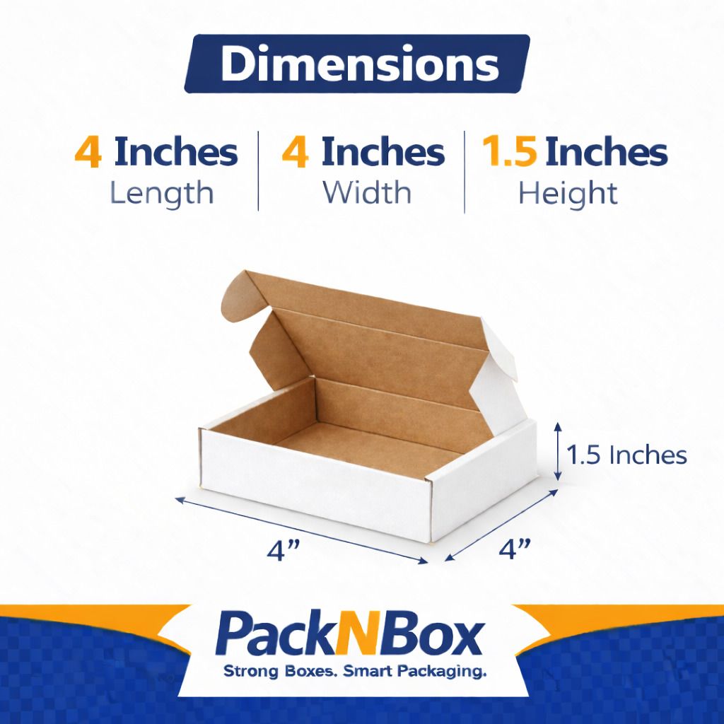 Corrugated Cardboard Packaging box, Jewellery box, ecommerce boxes, Gift packaging, 4x4x1.5 mailer boxes Packaging Box-image-5