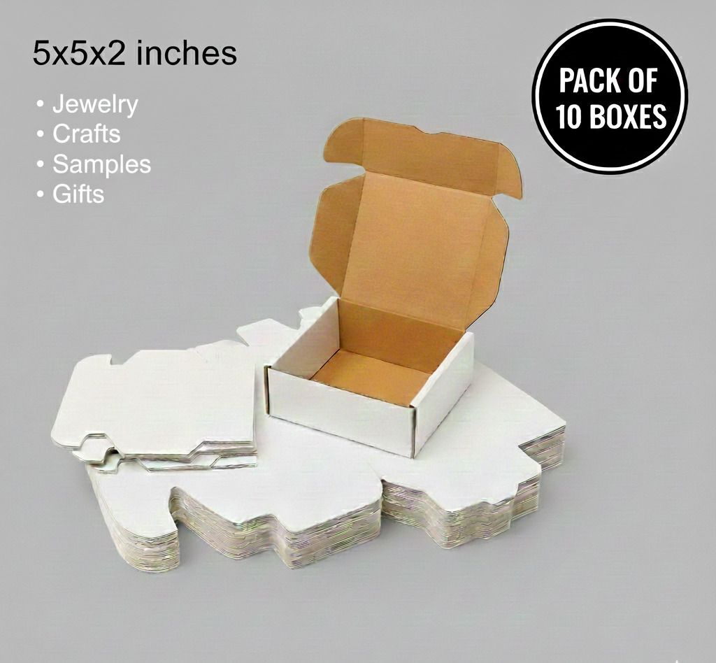 akash Corrugated Cardboard 5x5x2 Inch 3 Ply Packing Box, Small Mailer Box for Gifts, Jewellery & E-Commerce Packaging Box-picture-20
