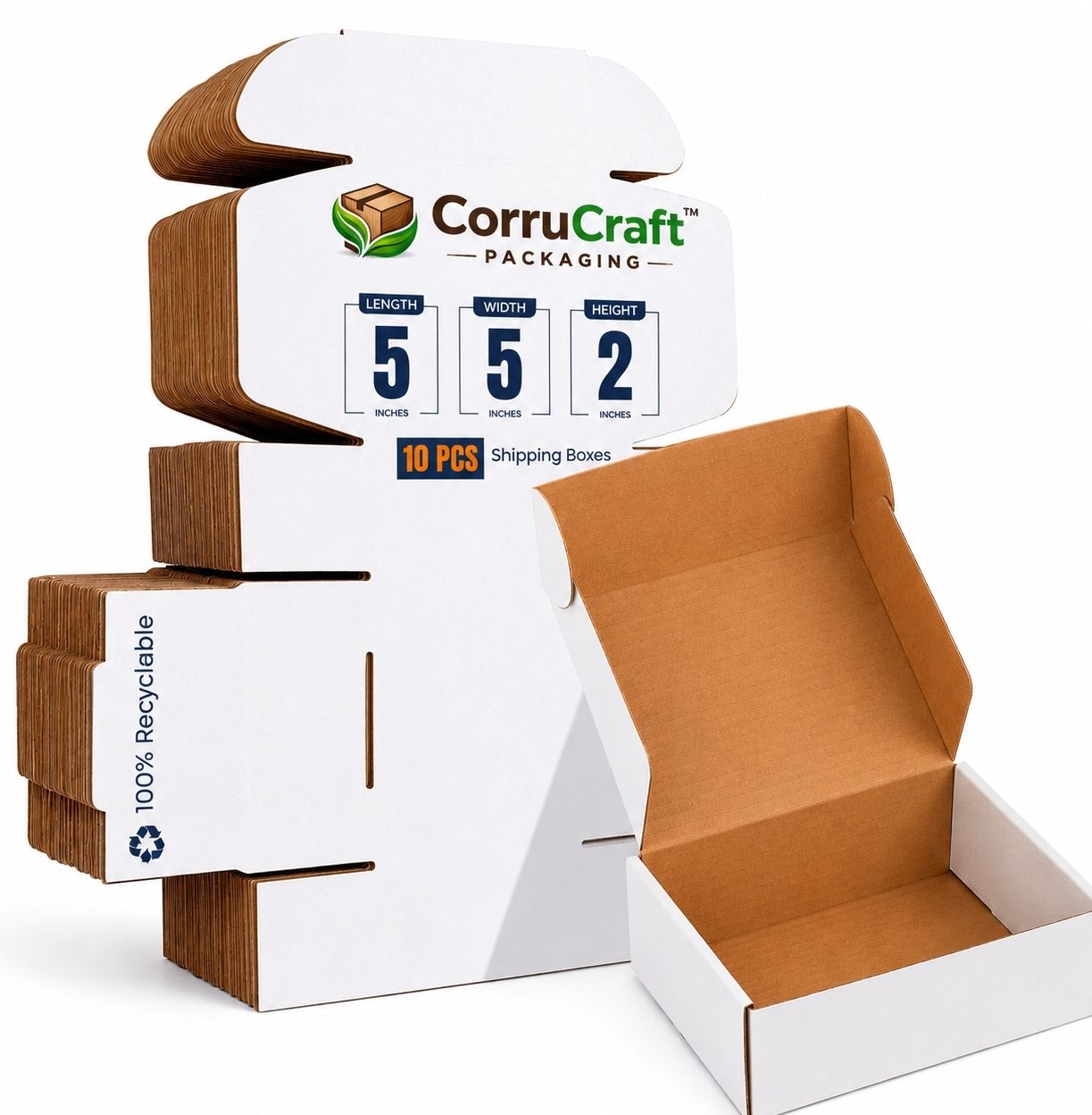 corrucraft Corrugated Craft Paper 5x5x2 inch 3 ply packing box, small mailer box for gift, jewellery & E-commerce Packaging Box-picture-27