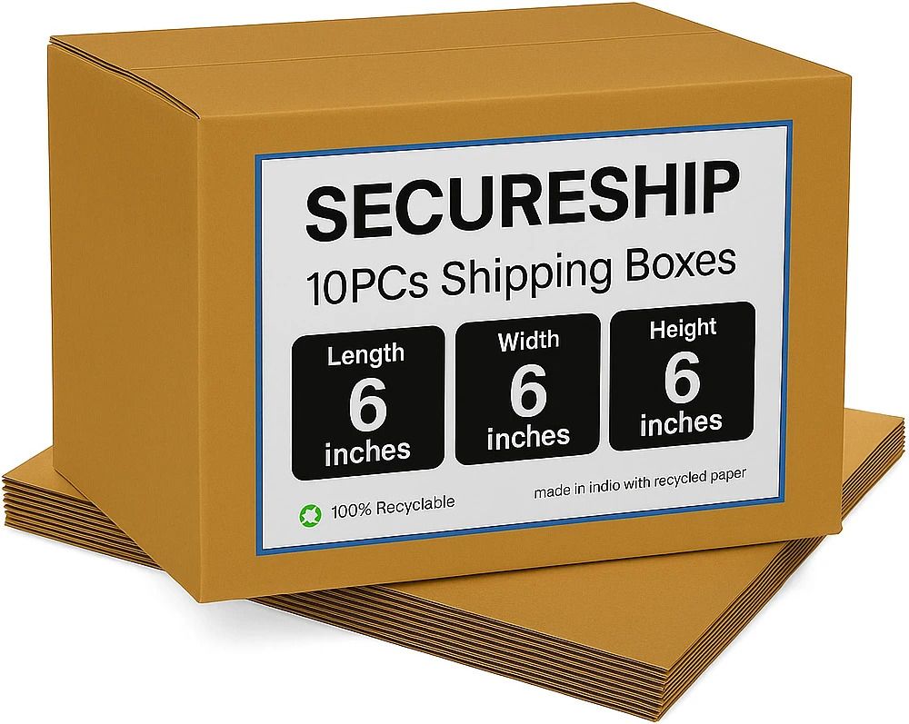 secureship Corrugated Cardboard Strong 3-Ply Shipping Box Size-6 X 6 X 6–Ideal for Safe Packaging & Storage Packaging Box-picture-10