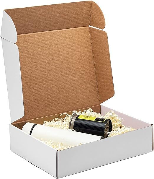 jia industries Self-Locking Box Craft Paper 3Ply Self-locking/Auto lock corrugated Packaging white box size:-9.5x6x1inch Packaging Box-picture-10