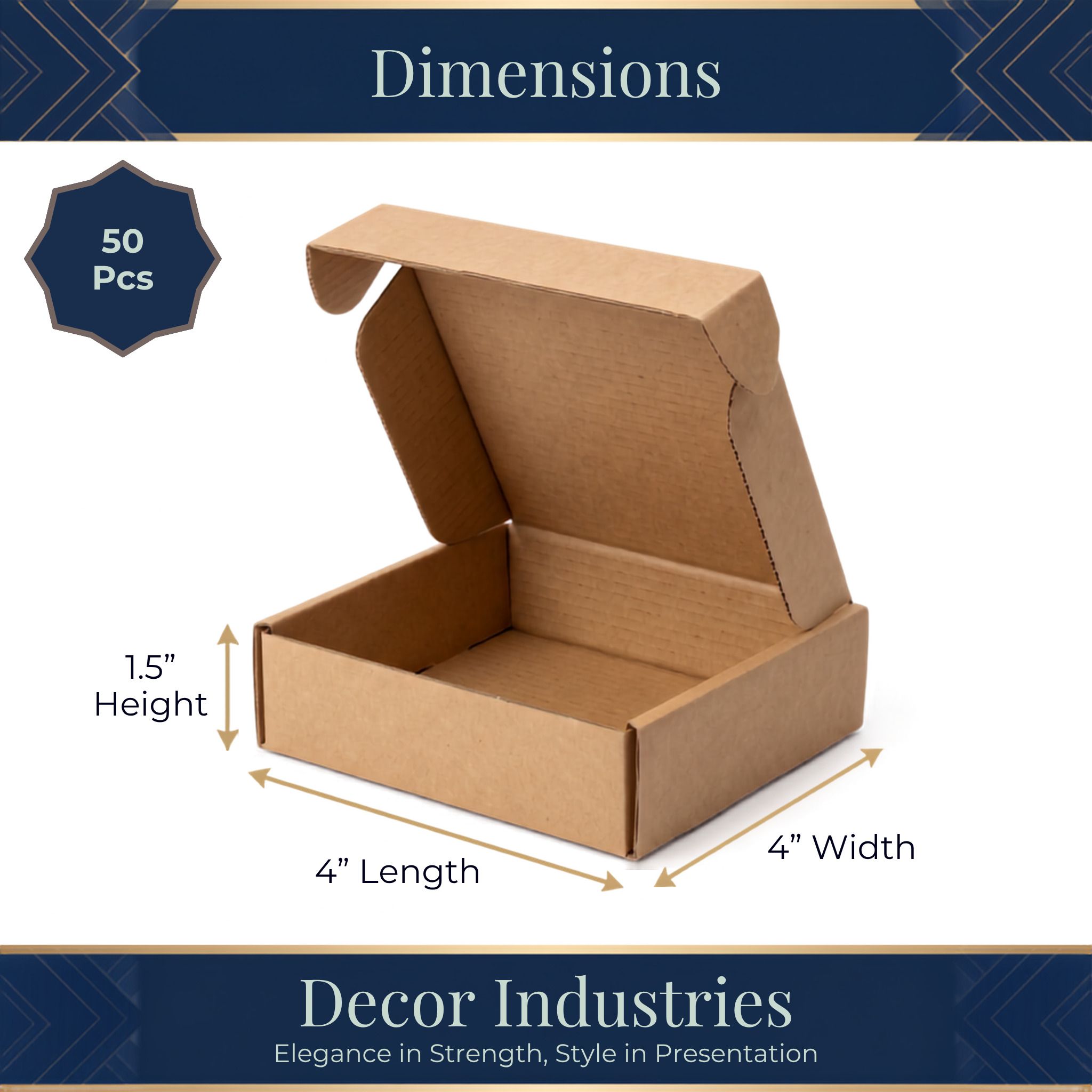 Self-Locking Box Cardboard, Craft Paper storage, shipping, mailing, E commerce, Gifting, 4 × 4 × 1.5 inch boxes For packing Packaging Box-image-24
